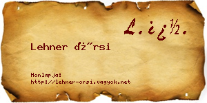 Lehner Örsi névjegykártya